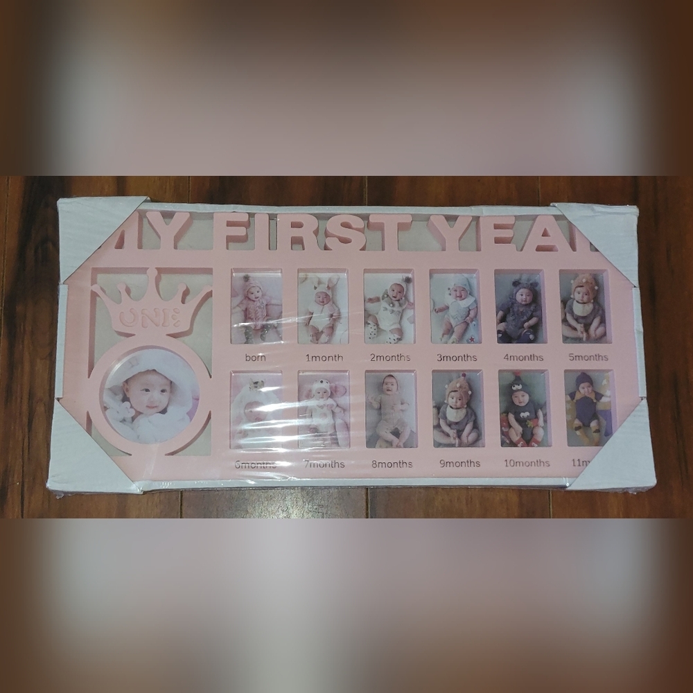 NWT Pink My First Year Photo Frame